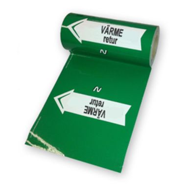 Nordisk Rörmärkning 51041 Rörmarkeringstejp 160 mm x 10 meter, grön